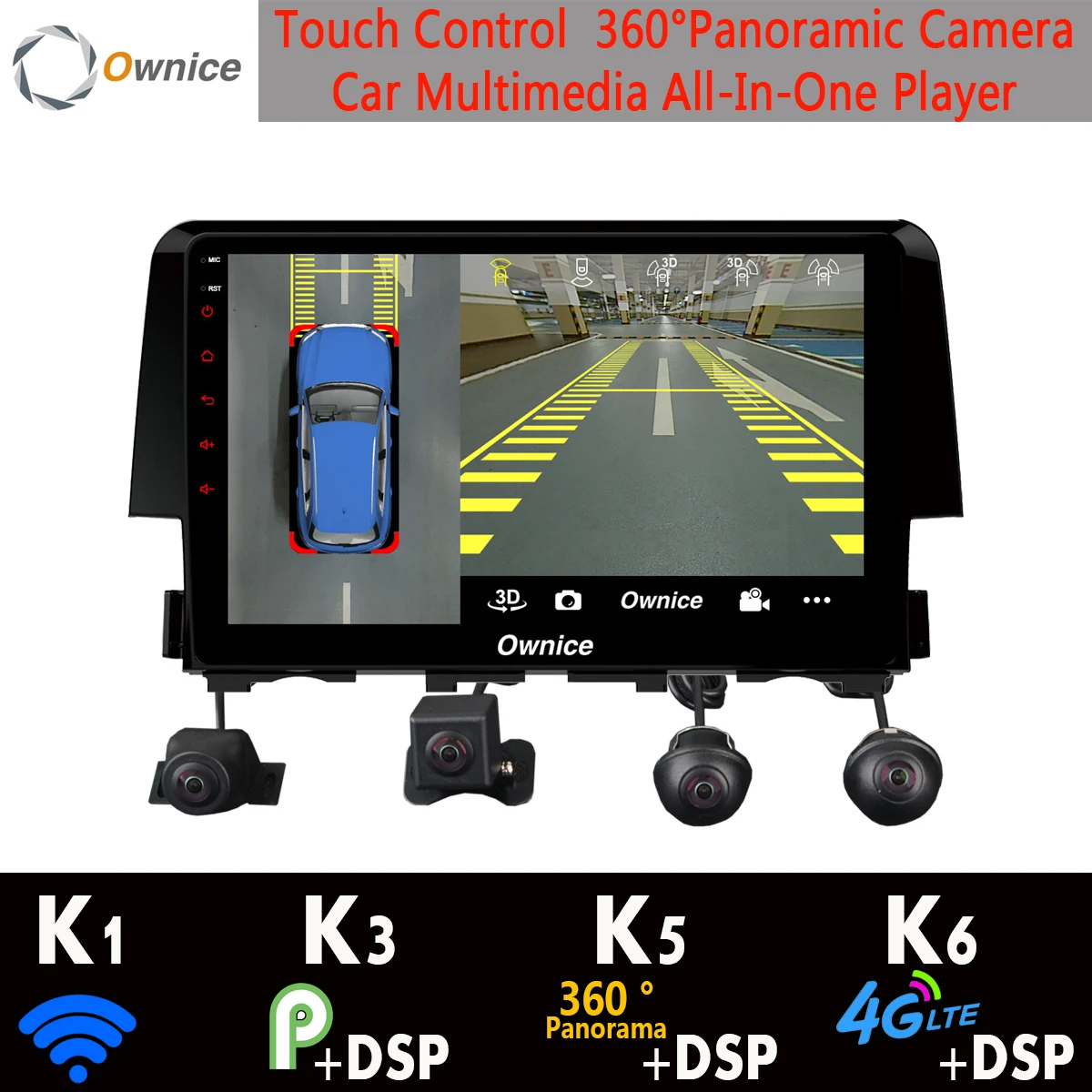 360 ° панорамный 8Core 4G+ 64G Android 9,0 автомобильный DVD мультимедийный плеер радио для Honda Civic gps SPDIF DSP CarPlay