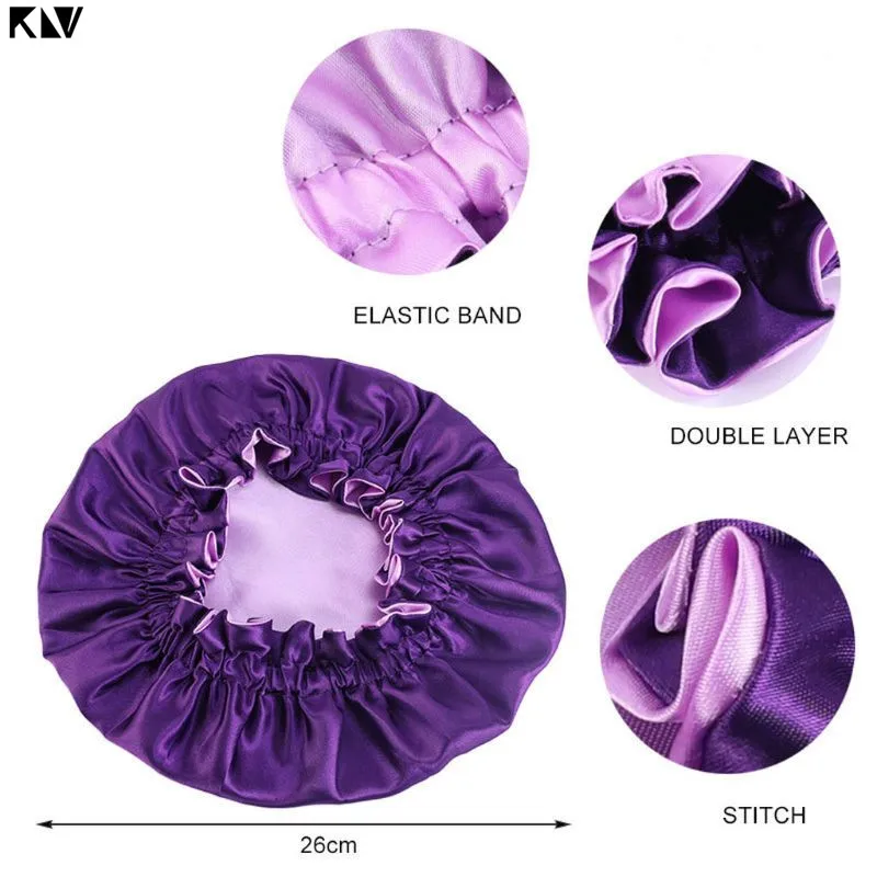 Baby Accessories cute	 New Baby Silky Satin Bonnet Double Layer Adjustable Sleep Cap Girl Night Turban Children Solid Color Cute Hat Fashion Baby Cap Baby Accessories cute	