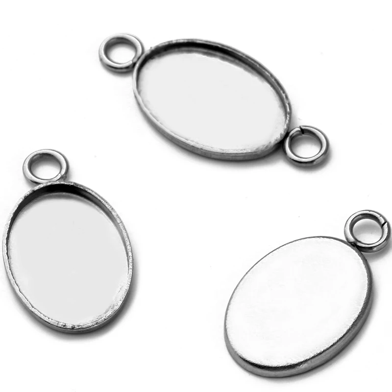 30pcs/lot 2019 Stainless Steel Jewelry Oval Pendant Blank Base Tray Fit 10*14mm Jewelry Making Bangtan Boy Accessories Wholesale