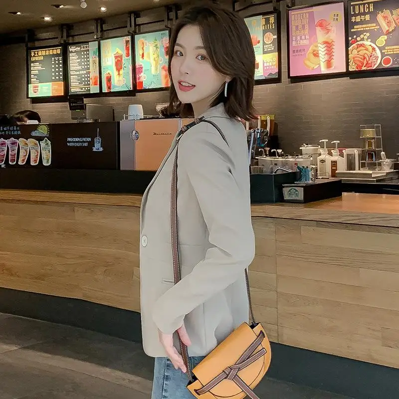 2xl осенние женские блейзеры и куртки модные тонкие корейские пальто розовый блейзер Largo Mujer офисный Женский блейзер офисный наряд - Цвет: Dark Apricot