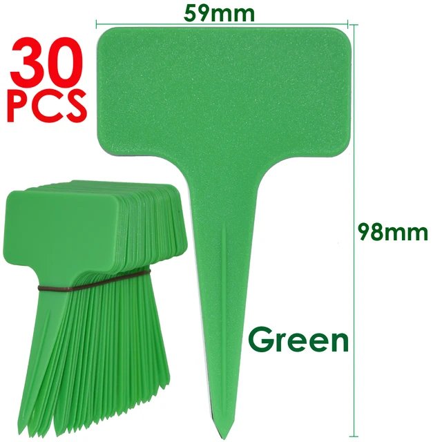 30Db T-Alakú Műanyag Vízálló Növényi Címkék Marker Jel 59*98 Mm-Es Virág Palánták Színes Cserepes Bonsai Zamatos Kert Címke - Image 2