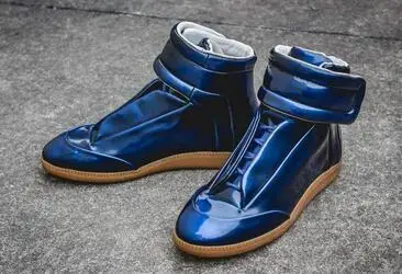 AS THE PICTURE Mens Casual Shoes Hook& Loop Celebrity Men Fashion Sneakers Shoes Lace Up High Top Male Leisure Shoes Spring Autumn Size 38-46 - Цвет: AS THE PICTURE