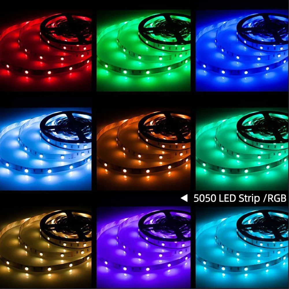 SMD 5050 SMD 2835 RGB Светодиодная лента водонепроницаемая гибкая Диодная лента 5 м 10 м 15 м Светодиодная лента 12 В с пультом дистанционного управления