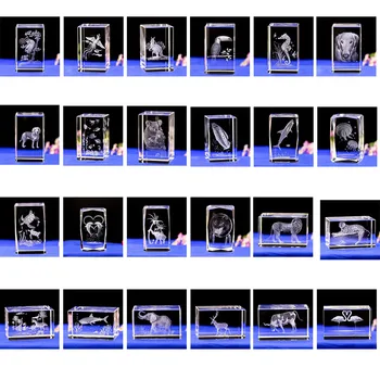 

CRYSTAL HOME DECOR ORNAMENTS 3D LASER ENGRAVING STEREO ANIMAL DINOSAUR ELEPHANT SHAPE DECORATION CRAFTS CHILDREN BIRTHDAY GIFT