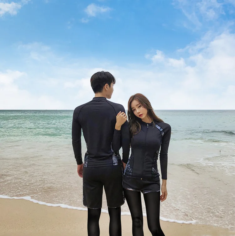 

2019 New Style WOMEN'S Long Sleeve Trousers Five-Piece Men Long Sleeve Trousers Three-piece Set Couples Bathing Suit