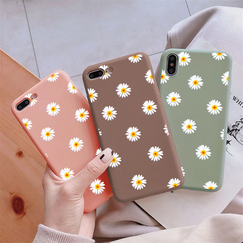 TPU Дейзи цветок покрытие стола для samsung Galaxy A40 A50 A70 A10E A20 A20E A30 A50S A60 M30 M30S Note 8 9 10 S10E S8 S9