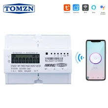 Tuya 3 Phase Din Rail WIFI Smart Energy Meter timer Power Consumption Monitor kWh Meter Wattmeter 3*120V 3*220V 3*230V 50/60Hz