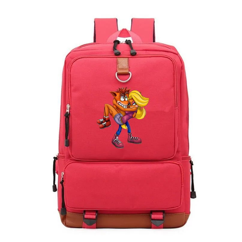 Детская школьная сумка холщовый рюкзак Crash Bandicoot Mochila Студенческая сумка на плечо дорожная сумка для ноутбука рюкзак для подростков - Цвет: L