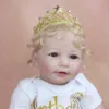 55 CM Soft Silicone Baby Reborn Doll Toy Lifelike For Girl Cloth Body Realistic 22 Inch Blonde Hair Toddler Princess Bebe 4