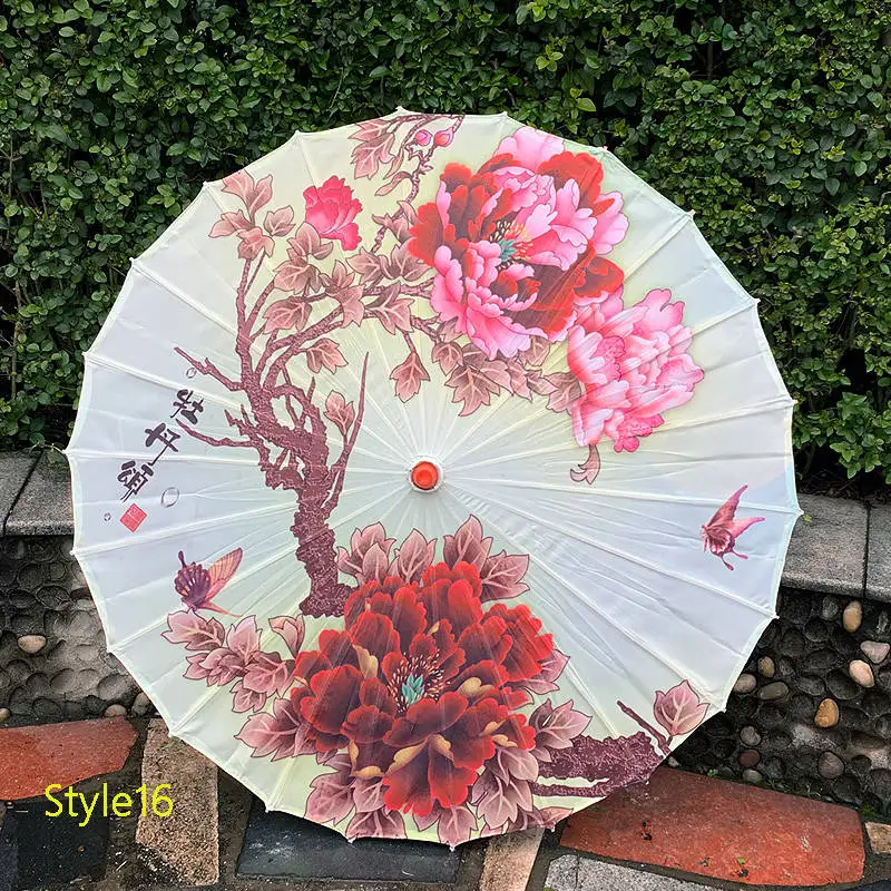 Реквизит для фотосъемки в китайском стиле с цветочным узором и зонтиком для танцев и выступлений - Цвет: Style 16