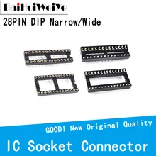 Connecteur de prise IC, 20 pièces/lot, DIP28 28 28 broches 28P DIP SIP étroit et large, Type de soudure, 2.54MM