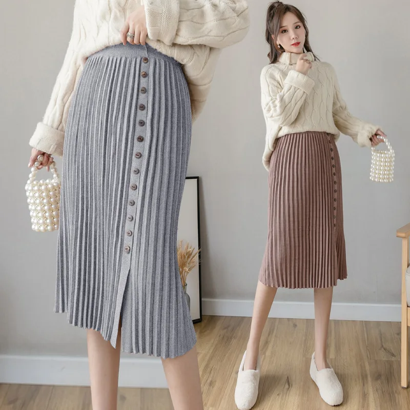 

black midi pleated skirt saias mulher korean fashion clothing vrouw rokken faldas largas mujer high waist skirt jupe plissee