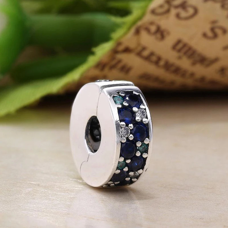 Подлинная 925 пробы серебряная яркая элегантность подвеска на клипсах подходит к оригинальному браслету Pandora женские ювелирные изделия из бисера