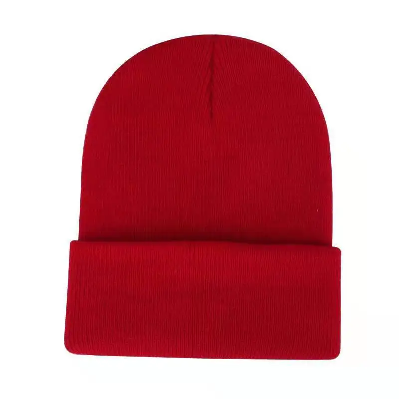 Зимние шапки для женщин, Новые Вязаные шапки, одноцветные милые шапки для девочек, осенние женские шапки, теплые шапки, женские повседневные Шапки - Цвет: Red