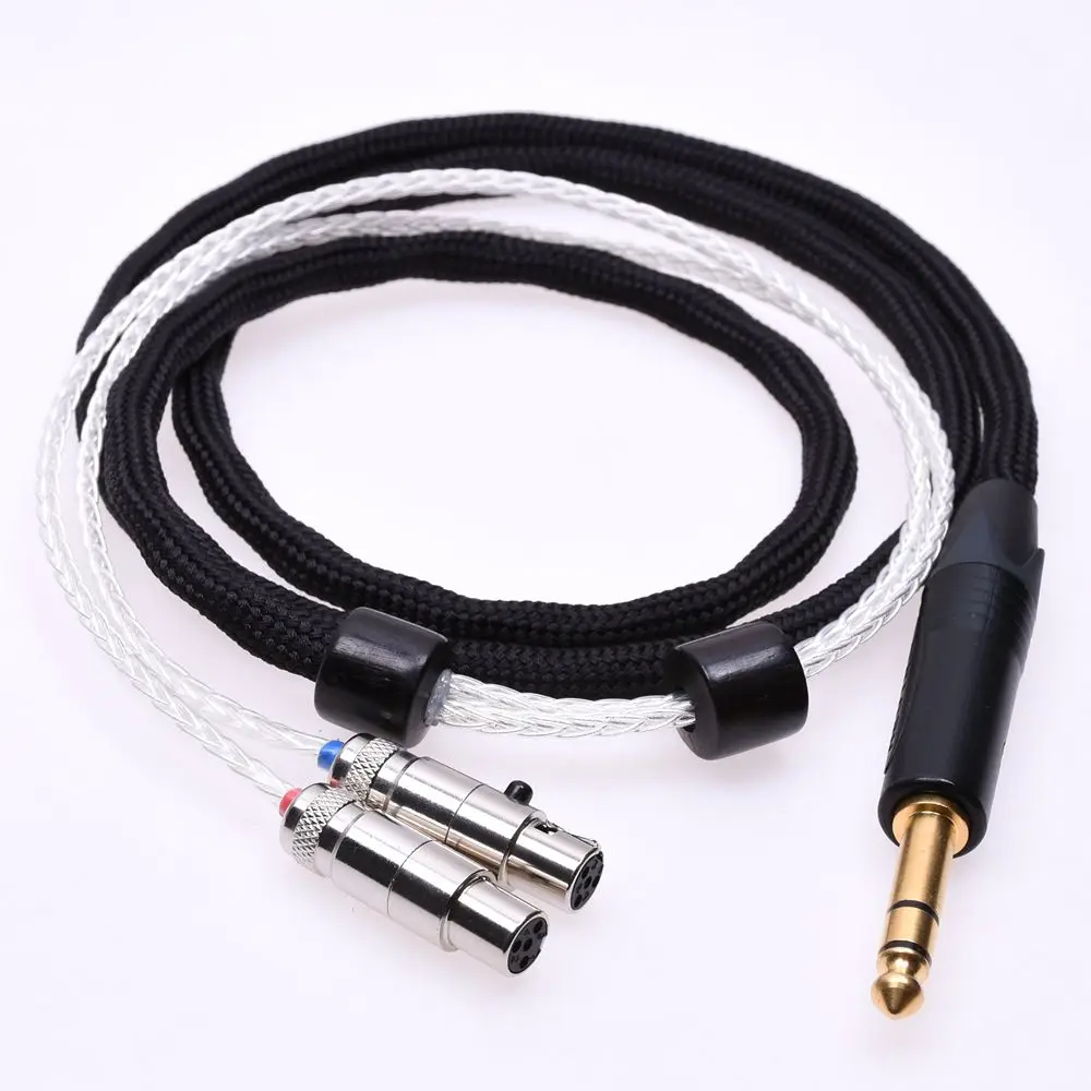 Silver Plated 2.5M Цвет Черный; Каблук 16 ядер 5N Pcocc для Audeze LCD-2 LCD-3 LCD-X LCD-XC обновление наушников кабель-удлинитель - Цвет: Silver Plated 2.5M