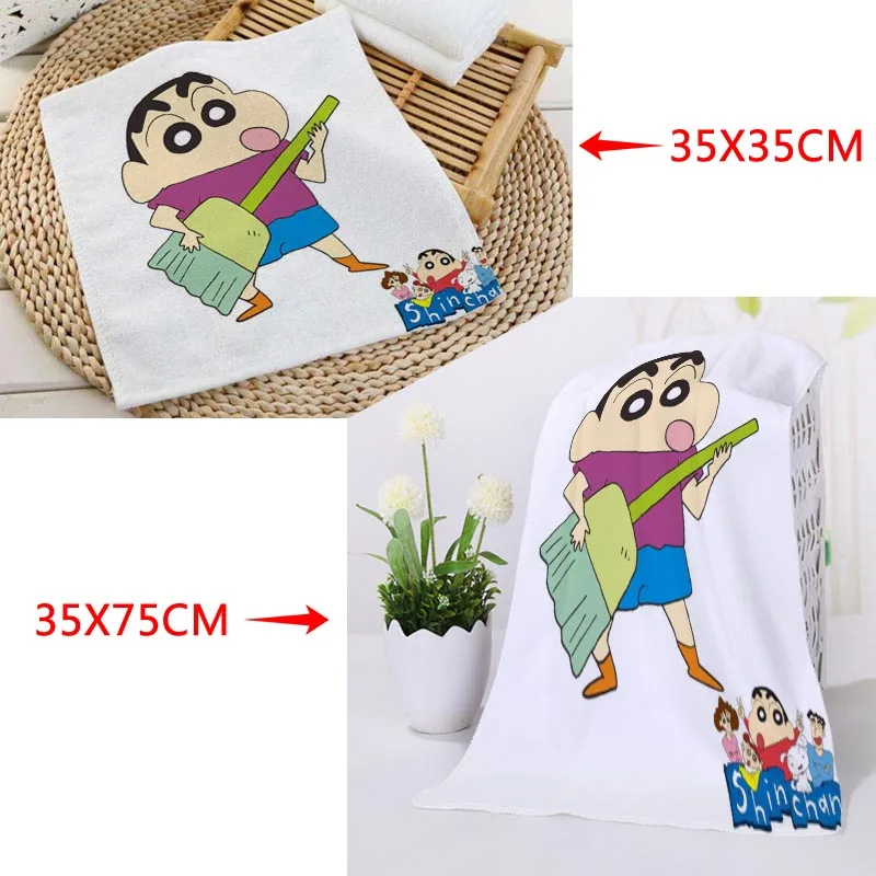 Горячие Пользовательские Crayon Shin Chan печать полотенца s квадратные прямоугольные полотенца Размер 35x35 см 35x75 см хлопок полотенце для лица Ткань индивидуальный логотип - Color: 10