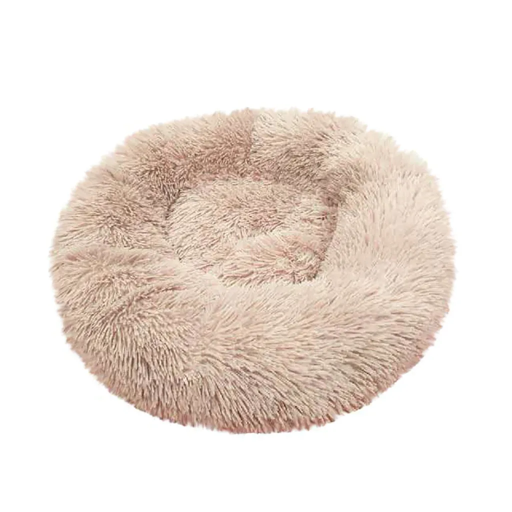 Round Plush Cat Bed House Soft Long Plush Cat Bed Best Dog Bed For Small Dogs Cats Nest Winter Warm Sleeping Pet Dog Bed Pet Mat