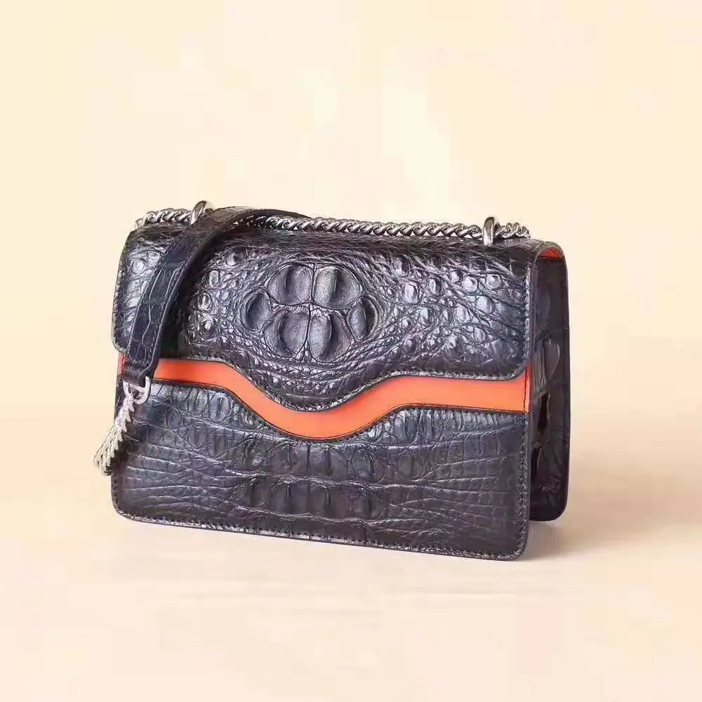 Real/Genuine Crocodile Skin Women shouder Handbag leather strap small mini size crocodile skin lady tote bag cross body