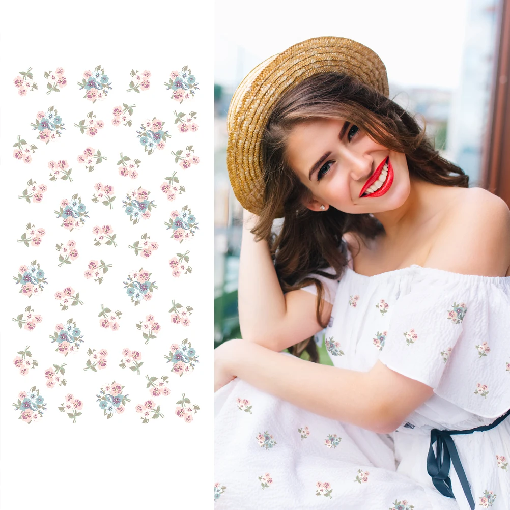Наклейка с цветами INS маленькие нашивки цветочным принтом для платья Тепловые