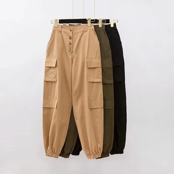 

High waist pants loose joggers women army harem camo pants streetwear punk black cargo pants women capris trousers 2019
