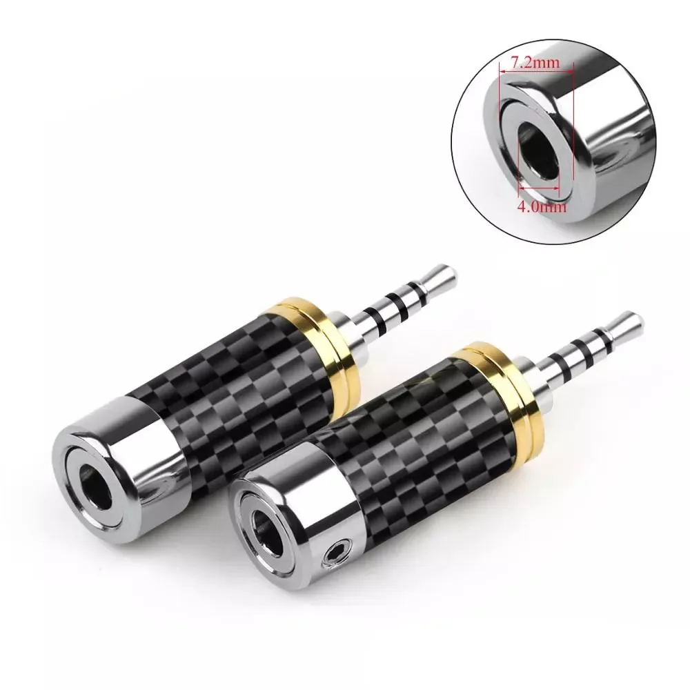 Audio Connector 2 5mm Jack Headphone Plug Gold Plating Copper Carbon Fiber 2 5 Adapter For AK240 320 Headset Wire Connectors