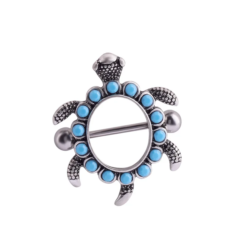 

New Fashion Stainless Steel Turtle Barbell Nipple Piercing Mamilo Sexy Women Nipple Rings Cover Pircing Body Jewelry