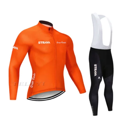 STRAVA road bike team 9D cojin de equitacion traje de primavera y otono camisa de manga larga jersey - Цвет: Long sleeve suit