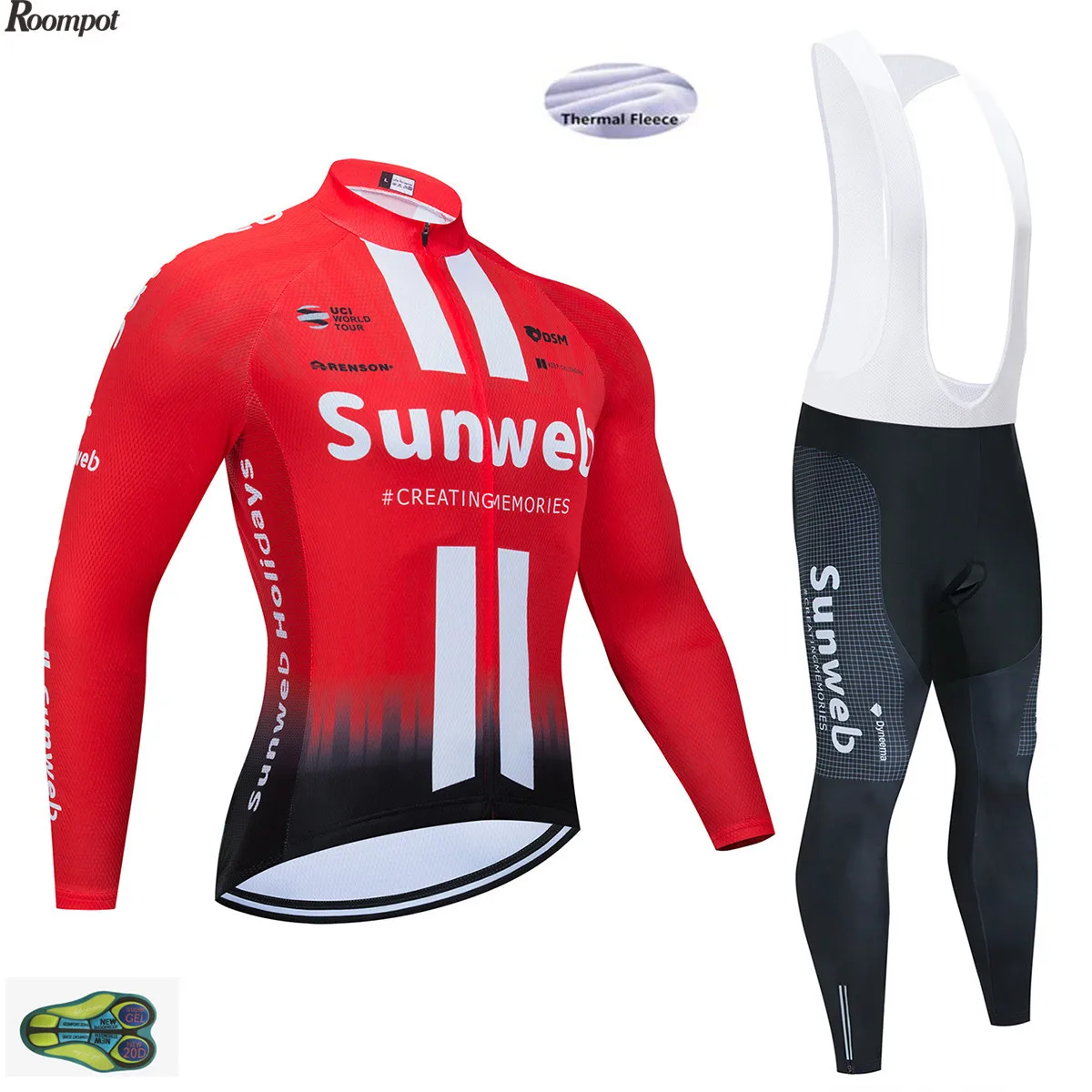 2020 Sunweb TEAM зимние длинные велосипедные Джерси брюки мужские Ropa Ciclismo термо флис Би