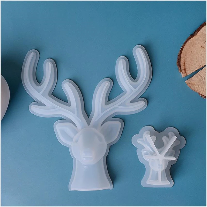 Fashion Elk Ornaments Silicone Mold Handmade DIY Christmas Jewelry Display Resin Mold Anniversary Gift Charm