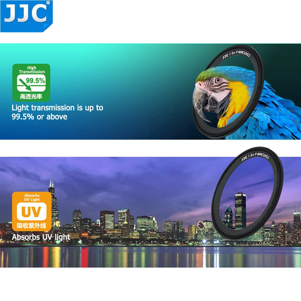 JJC F-WMCUVG3 L39 ультра тонкий многослойный оптический стеклянный УФ-фильтр с 3M клеем для камер Ricoh GR III/GR II
