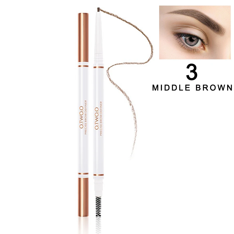 middle brown Карандаш для бровей водонепроницаемый стойкий ультра тонкие тени для бровей инструменты для макияжа WH998 - Цвет: middle brown