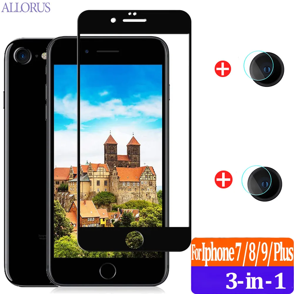 Мягкая камера+защитное стекло для iphone 7 8 9 Plus Защитная пленка экрана на айфон Aphone