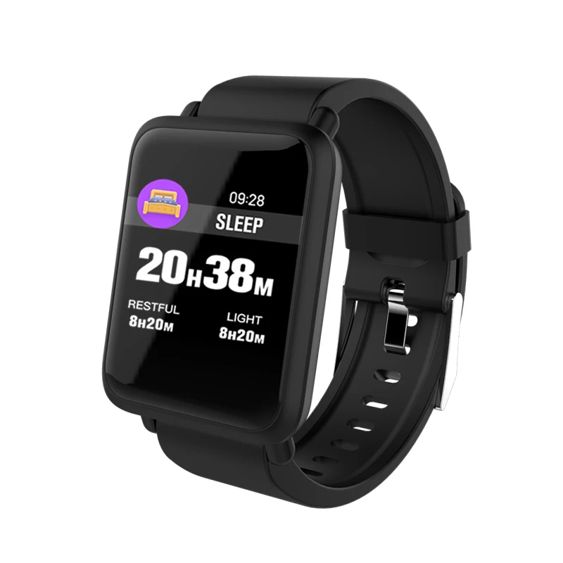 

BESTM28 Smart Watch Big Screen Heart Rate Monitor Blood Pressure Blood Oxygen SPO2 Multi Sport Mode Swim Smartwatch IP67(Black)