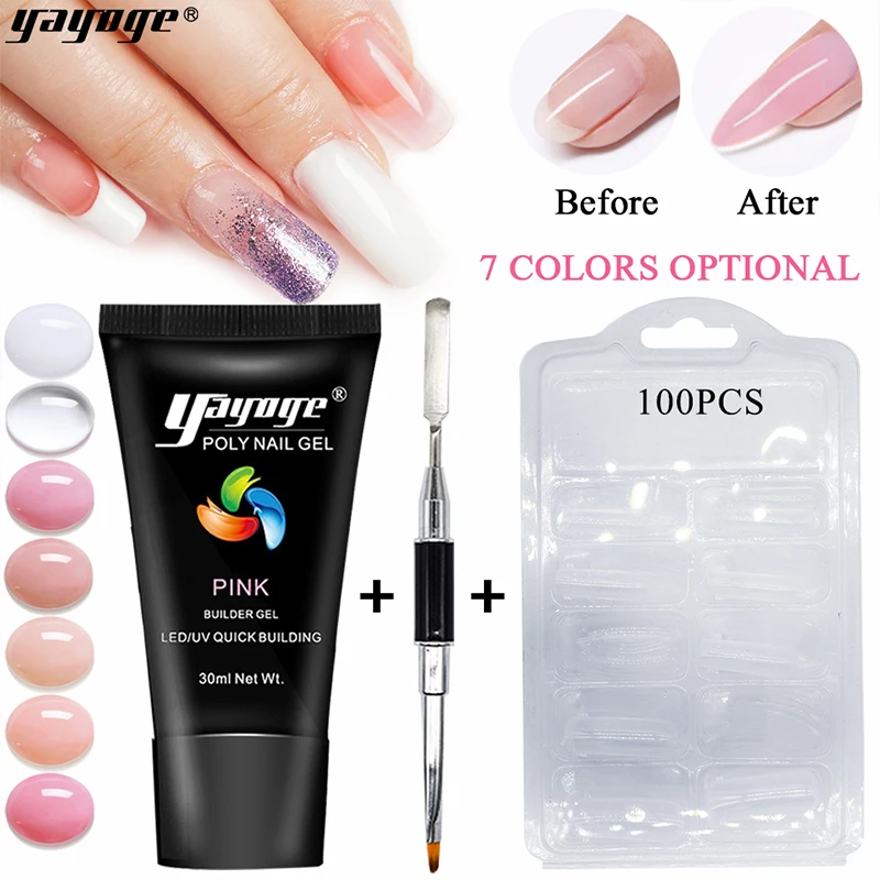 

Yayoge Polygel Set Poly US warehouse Gel Nail Kit Gel Polish For Nail Extension Quick Building Poly Extension Gel Set