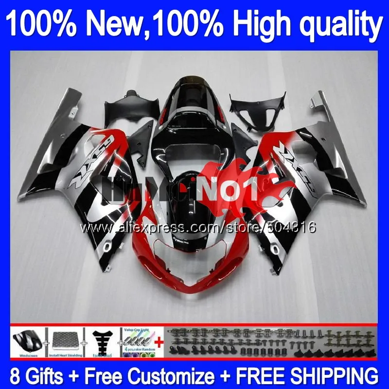 Корпус для SUZUKI GSX-R600 GSXR 600 K1 GSXR600 красные, черные 14MC. 5 GSXR 750 01 GSXR-600 GSXR750 2001 2002 2003 01 02 03 обтекатели