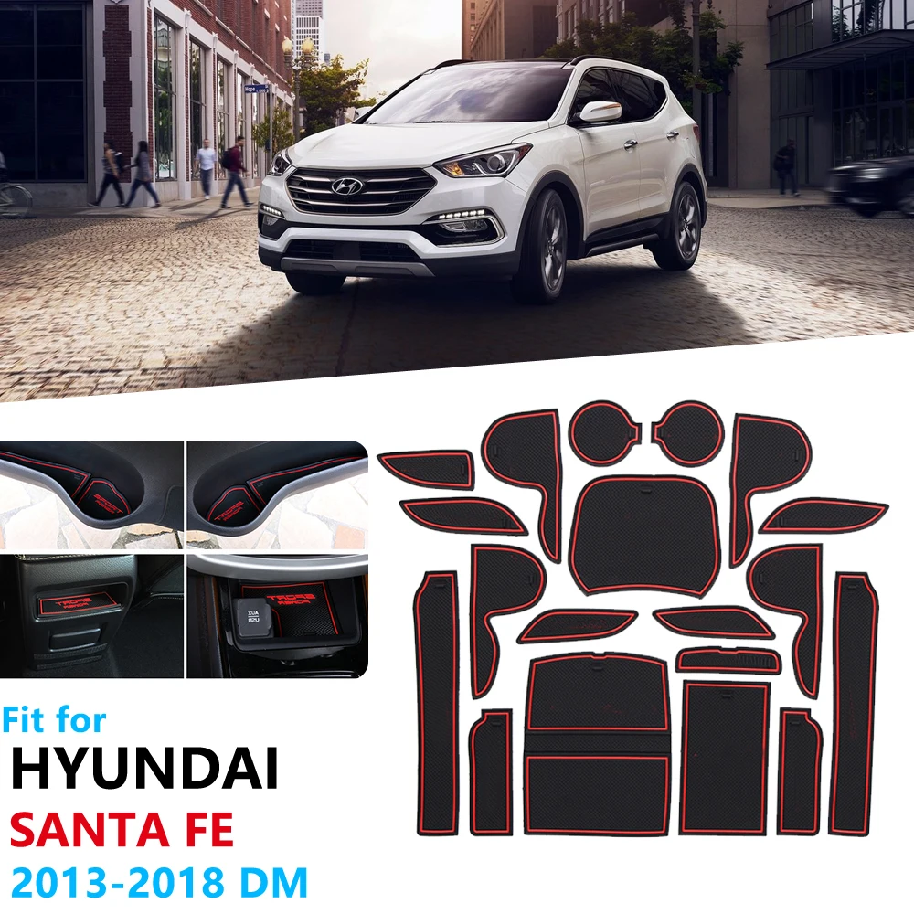 Для Hyundai Santa Fe 2013 2014 2015 2016 2017 DM Maxcruz Grand SantaFe ix45 Противоскользящий резиновый слот для