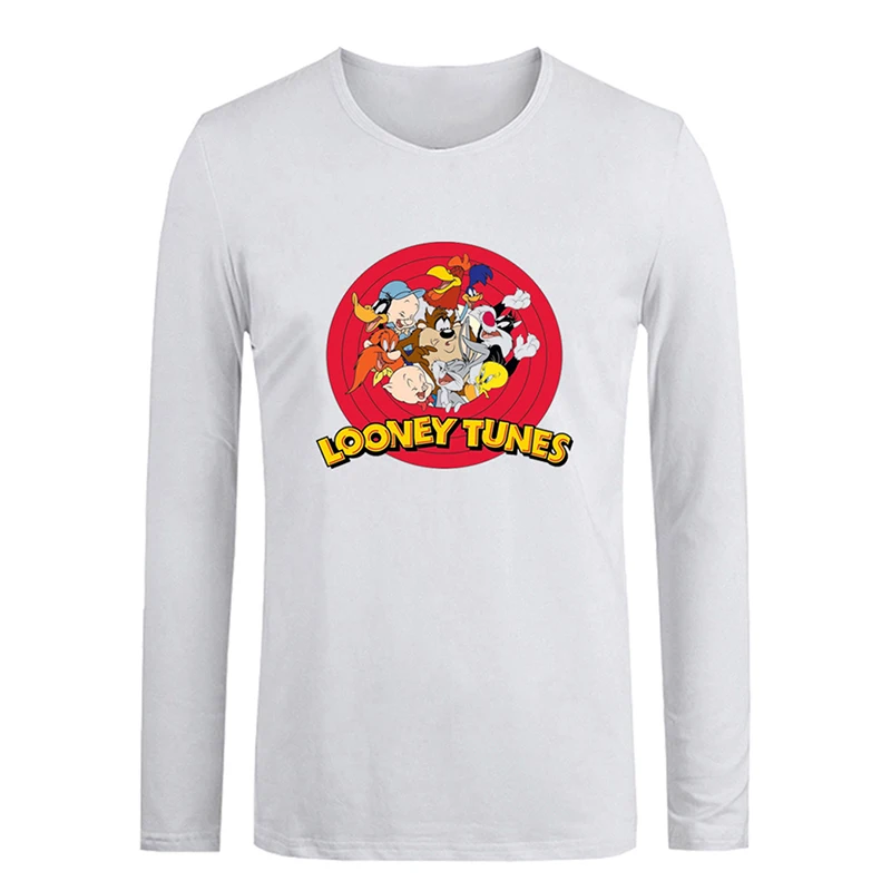 jfRW1340C Porky Pig Looney Tunes Hungry Taz Mania Looney Tunes Дизайнерская мужская футболка с принтом для парней футболка с графическим принтом хлопковые футболки с длинными рукавами - Цвет: jfRW1340C