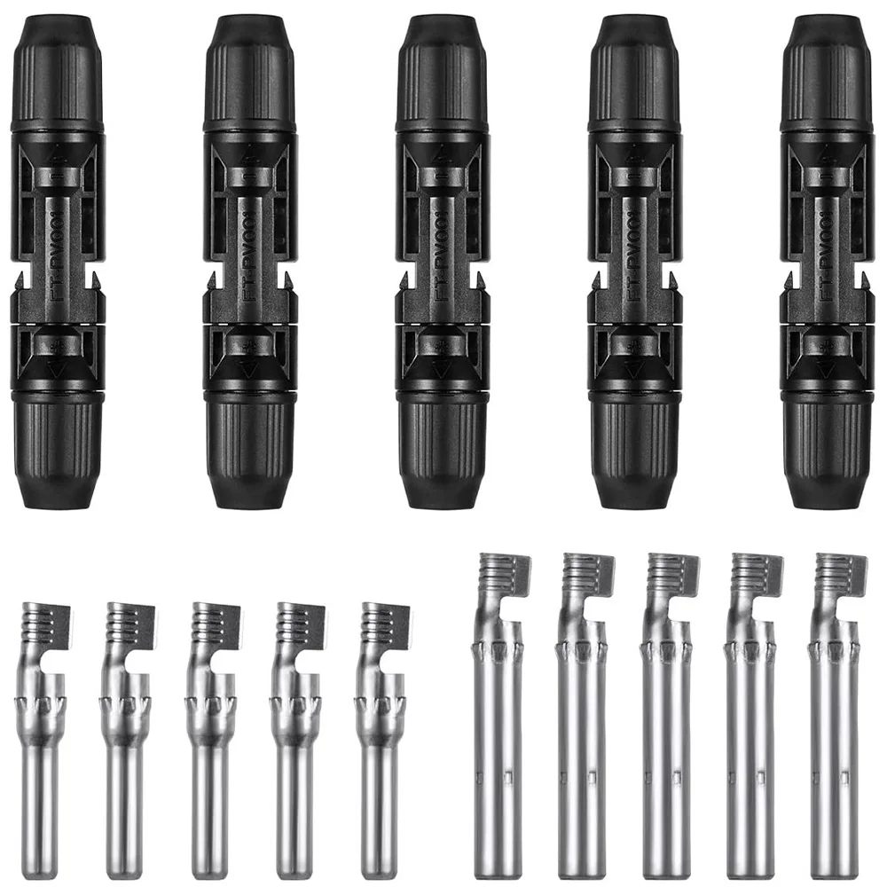 5 Coppie Connettori Fotovoltaici Maschio E Femmina 5 Coppie Connettori Cavo Pannello Solare Ip67 Impermeabile 1000V Cc 30A