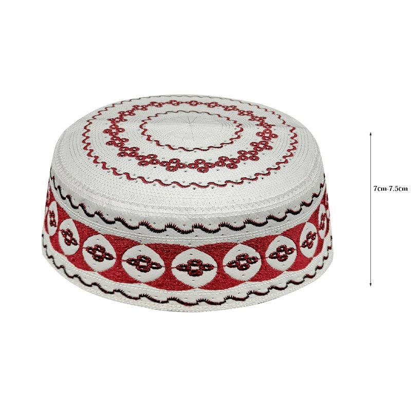 Kippah Islam Prayer Rug Topi Saudi Abaya Prayer Caps Red White Geometric Patterns Seccade Namaz M�tze Damen Islam Men