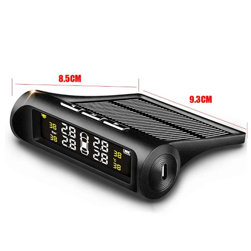 TPMS Беспроводная солнечная система контроля давления в шинах lcd с 4 внешними датчиками B88