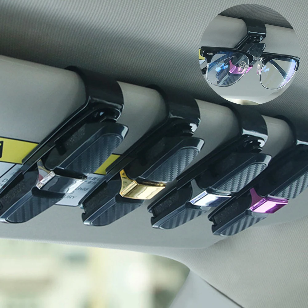 2Pcs Anti-slip Auto Glasses Sunglasses Holder Card Clip Home Office Car Gadgets