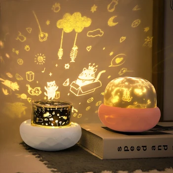 

Colorful Starry Sky Projector LED Night Light USB Charging Ocean Projection Table Lamp 3 Colors Change Atmosphere LED Lighting