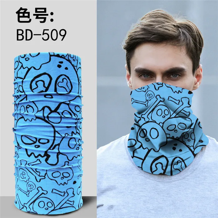 BD509 Scarf Волшебный дизайнерский шарф с черепом, различные маски на половину лица, повязка на голову для Хэллоуина, бандана, головной убор для велосипеда, головной шарф для сноуборда, головной платок - Цвет: BD509 Scarf