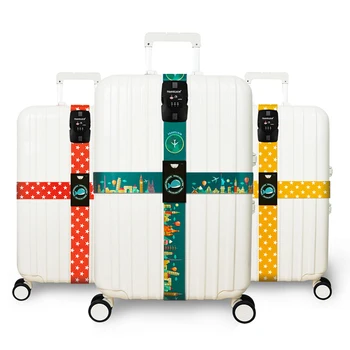 

Three digits password Luggage Strap Cross Belt adjustable Travel accessorie Suitcase band Suitcase with Quick release