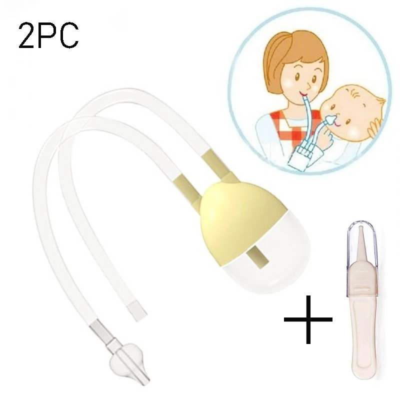 2pcs Baby Safety Vacuum Suction Nasal Aspirator Tweezers Plastic Ear