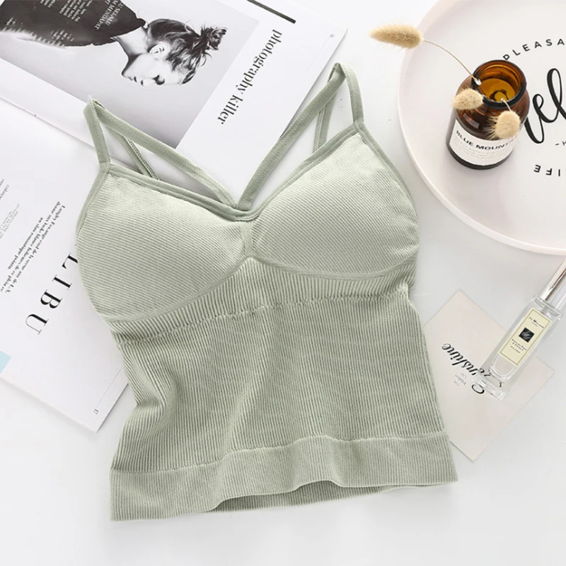 Mint green Дешевая Женская одежда для танца живота, нижняя рубашка, костюм без рукавов, аксессуары, хлопковый топ с бретельками, бюстгальтер, свободный размер - Цвет: Mint green