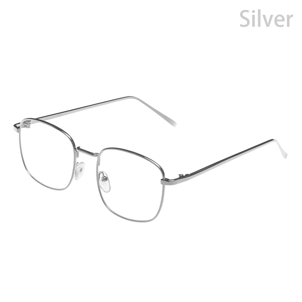 silver Новые модные женские и мужские металлические винтажные квадратные очки, негабаритные очки, оправа для оптических очков, оправа для темпера, мужские очки для чтения - Цвет оправы: silver