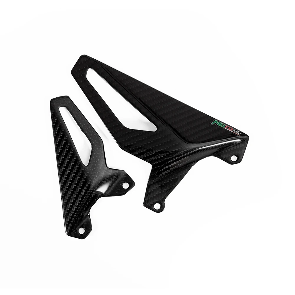 Gloss For Ducati Panigale V4 Gloss/Matt Carbon Fiber Motorcycle Heel Guard Rearset Plate Foot Peg Protector - Цвет: Gloss