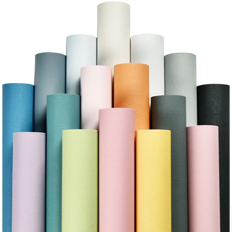 

5m10m Vinyl Wallpaper Self Adhesive Bedroom Warm Wallpaper Waterproof PVC Pure Color Wall Stickers Furniture Renovation Stickers