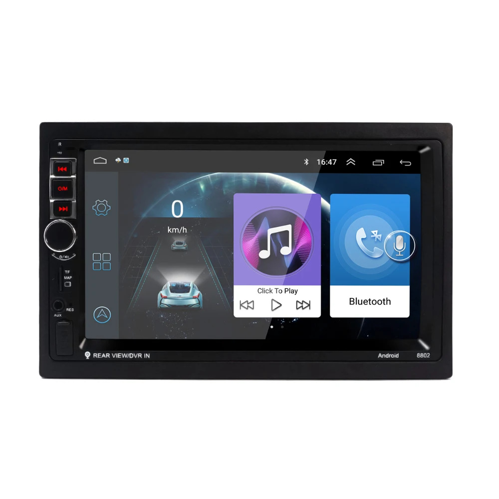 7 дюймов 2 Din Android 8,1 автомобиля MP5 плеер 1+ 16G стерео радио WI-FI 3g gps FM Bluetooth TF карта USB с 4-светодиодный заднего вида Камера